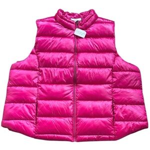NWT CJ Banks Puffer Vest Pink Size 3X